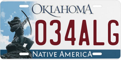 OK license plate 034ALG