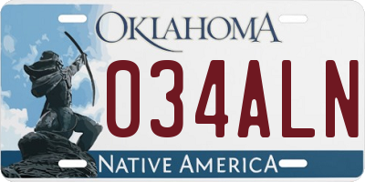 OK license plate 034ALN