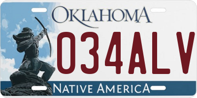 OK license plate 034ALV