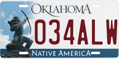 OK license plate 034ALW