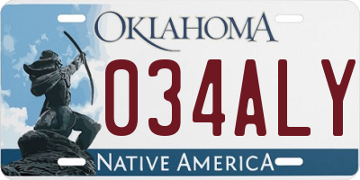 OK license plate 034ALY