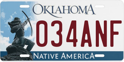 OK license plate 034ANF