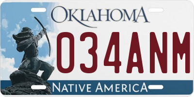 OK license plate 034ANM