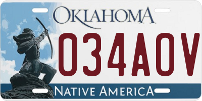 OK license plate 034AOV