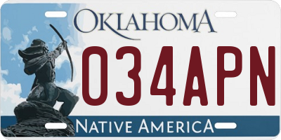 OK license plate 034APN