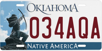OK license plate 034AQA