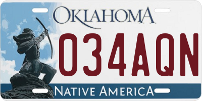 OK license plate 034AQN