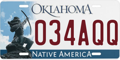 OK license plate 034AQQ