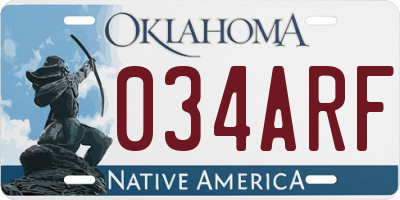 OK license plate 034ARF