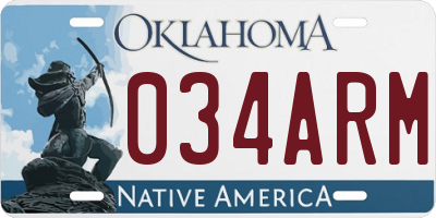 OK license plate 034ARM