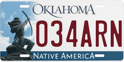OK license plate 034ARN