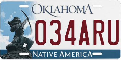 OK license plate 034ARU