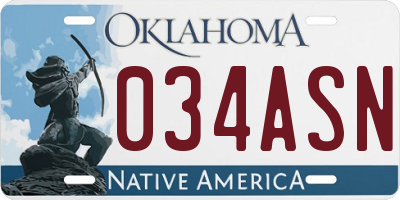 OK license plate 034ASN