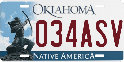 OK license plate 034ASV