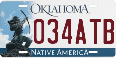 OK license plate 034ATB
