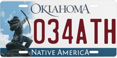 OK license plate 034ATH