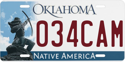 OK license plate 034CAM