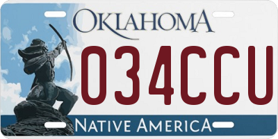 OK license plate 034CCU