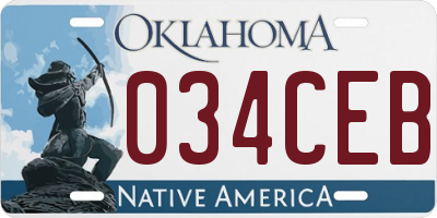 OK license plate 034CEB
