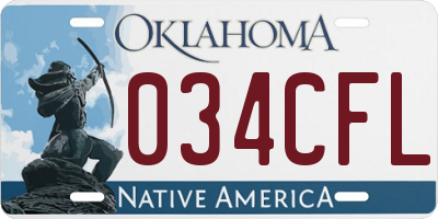 OK license plate 034CFL