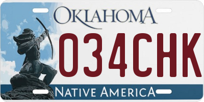 OK license plate 034CHK