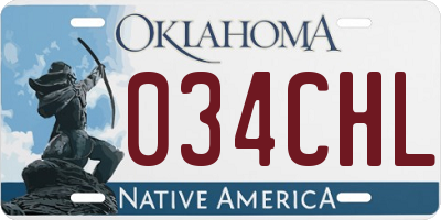 OK license plate 034CHL