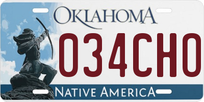 OK license plate 034CHO