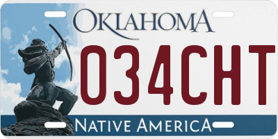 OK license plate 034CHT