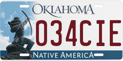 OK license plate 034CIE