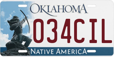 OK license plate 034CIL