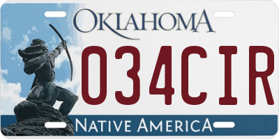 OK license plate 034CIR