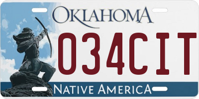 OK license plate 034CIT