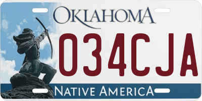 OK license plate 034CJA