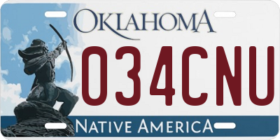 OK license plate 034CNU
