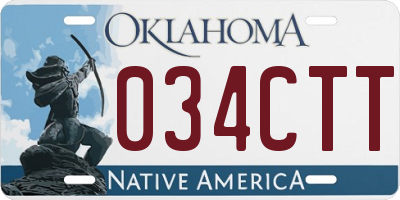OK license plate 034CTT