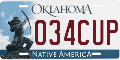 OK license plate 034CUP