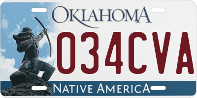 OK license plate 034CVA