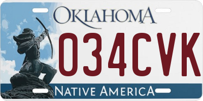 OK license plate 034CVK