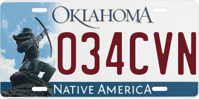 OK license plate 034CVN