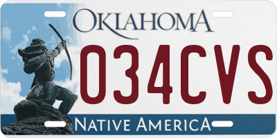 OK license plate 034CVS