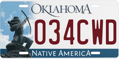 OK license plate 034CWD