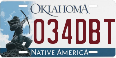 OK license plate 034DBT