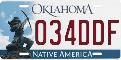 OK license plate 034DDF