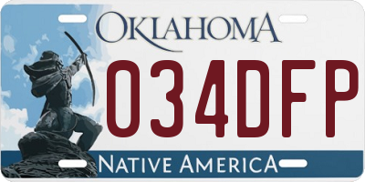 OK license plate 034DFP
