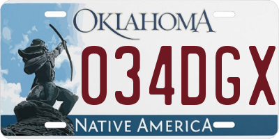 OK license plate 034DGX