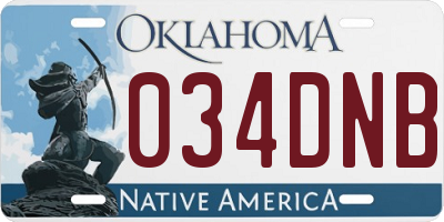 OK license plate 034DNB