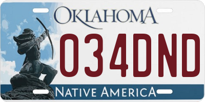 OK license plate 034DND