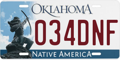 OK license plate 034DNF