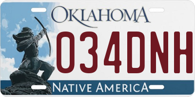 OK license plate 034DNH