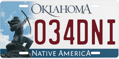 OK license plate 034DNI
